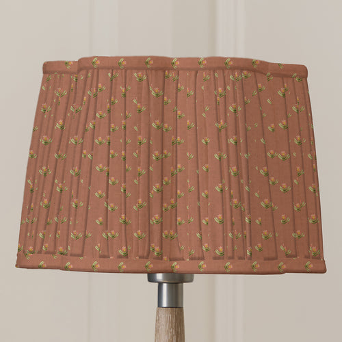 Floral Orange Lighting - Raja Pleated Scalloped Lamp Shade Terracotta Voyage Maison