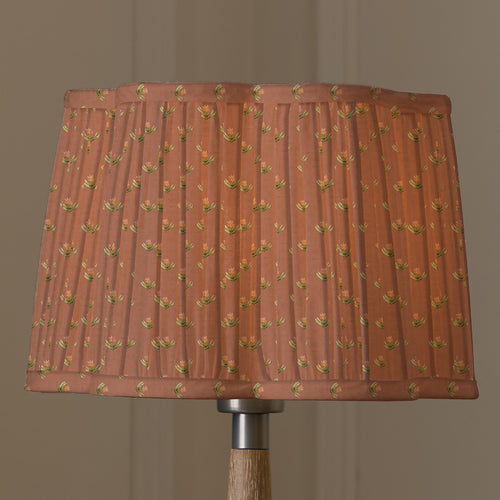 Floral Orange Lighting - Raja Pleated Scalloped Lamp Shade Terracotta Voyage Maison