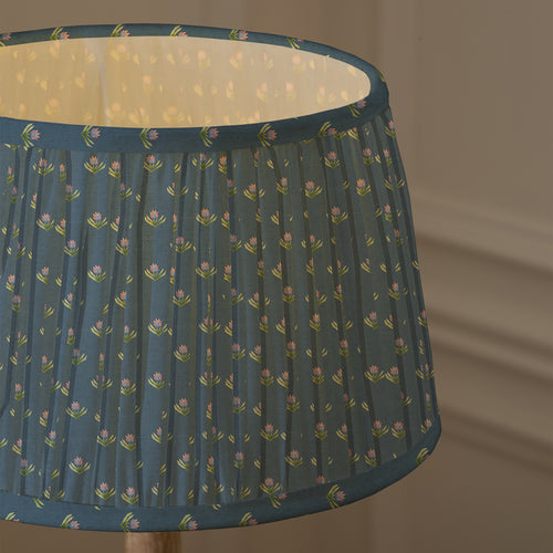 Floral Blue Lighting - Raja Pleated Tapered Lamp Shade Denim Voyage Maison