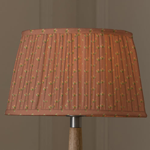 Floral Orange Lighting - Raja Pleated Tapered Lamp Shade Terracotta Voyage Maison