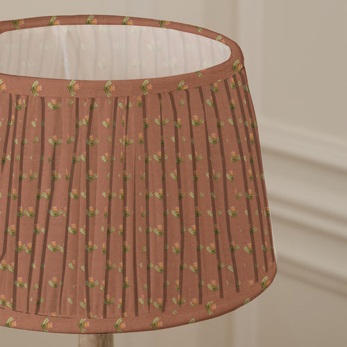 Floral Orange Lighting - Raja Pleated Tapered Lamp Shade Terracotta Voyage Maison