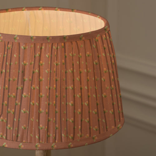 Floral Orange Lighting - Raja Pleated Tapered Lamp Shade Terracotta Voyage Maison