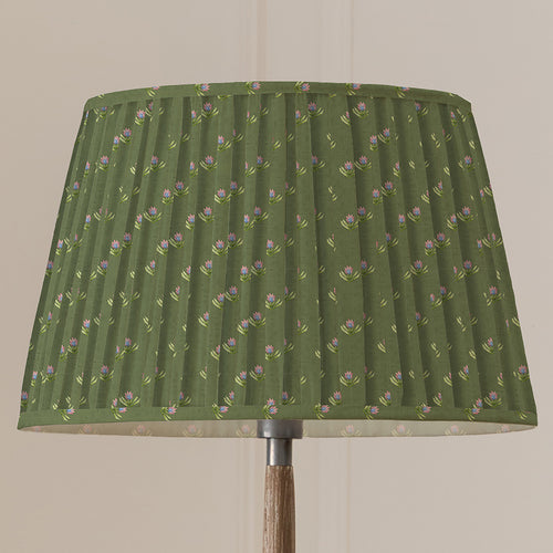 Floral Green Lighting - Raja Pleated Tapered Lamp Shade Sage Voyage Maison