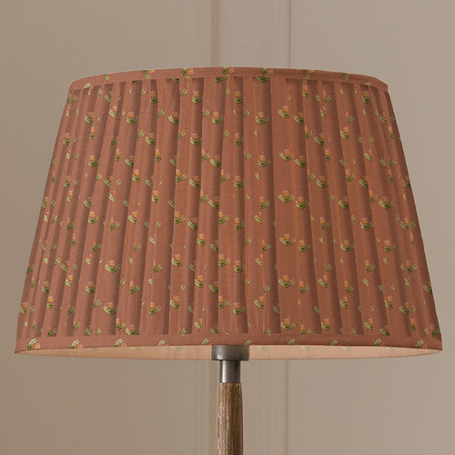 Floral Orange Lighting - Raja Pleated Tapered Lamp Shade Terracotta Voyage Maison