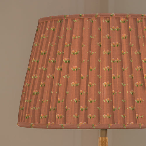 Floral Orange Lighting - Raja Pleated Tapered Lamp Shade Terracotta Voyage Maison