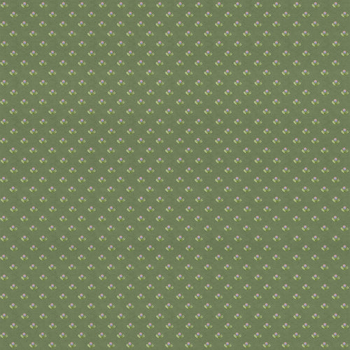 Floral Green Fabric - Raja Printed Cotton Fabric (By The Metre) Sage Voyage Maison