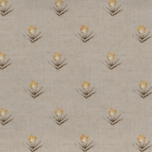 Floral Beige Fabric - Raja Printed Cotton Fabric (By The Metre) Stone Voyage Maison