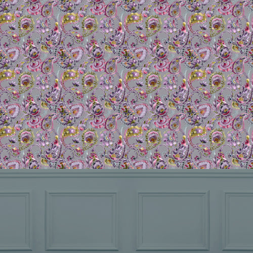 Floral Pink Wallpaper - Raja  1.4m Wide Width Wallpaper (By The Metre) Lotus Voyage Maison