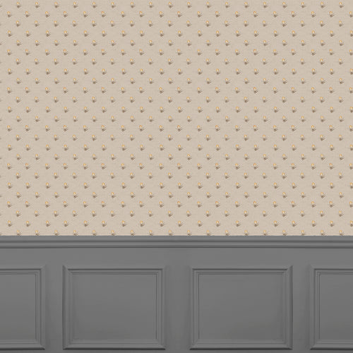 Floral Beige Wallpaper - Raja  1.4m Wide Width Wallpaper (By The Metre) Stone Voyage Maison