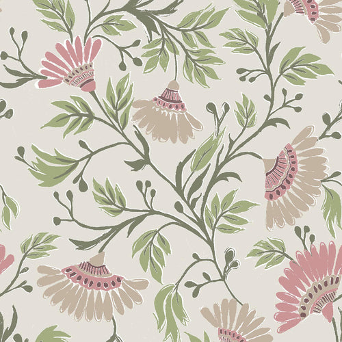 Samples - Rajput Printed Fabric Sample Swatch Blush Voyage Maison