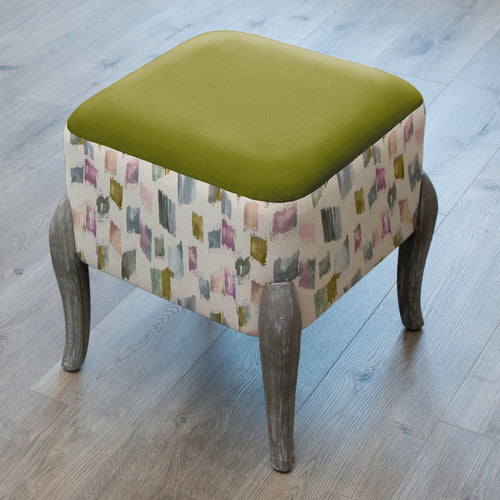 Abstract Green Furniture - Ralf Square Footstool Arwen Meadow Additions