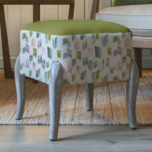 Abstract Green Furniture - Ralf Square Footstool Arwen Meadow Additions