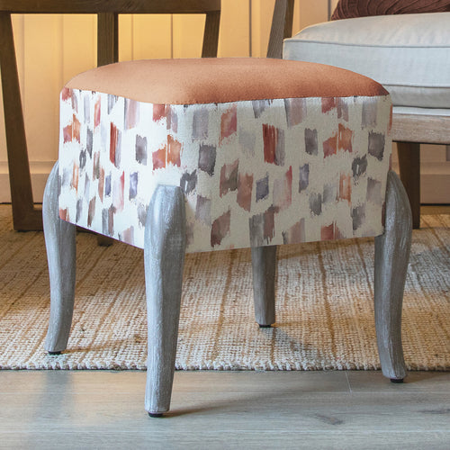 Abstract Red Furniture - Ralf Square Footstool Arwen Rosewater Additions