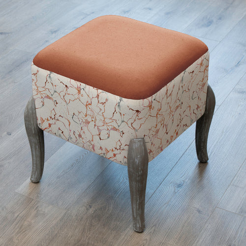 Abstract Red Furniture - Ralf Square Footstool Carrara Rosewater Additions