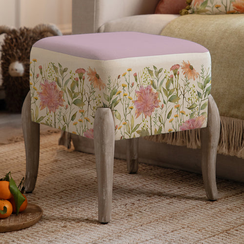 Floral Pink Furniture - Ralf  Footstool Delamere Blossom Voyage Maison