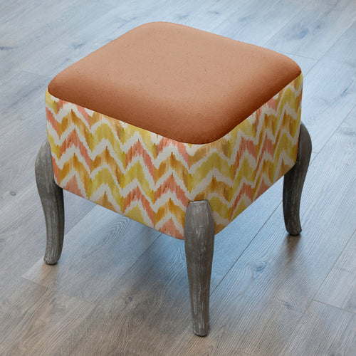 Geometric Orange Furniture - Ralf Square Footstool Savannah Amber Additions