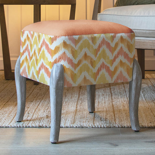 Geometric Orange Furniture - Ralf Square Footstool Savannah Amber Additions