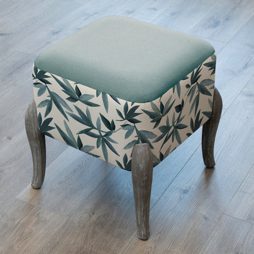 Floral Blue Furniture - Ralf Square Footstool Silverwood River Additions