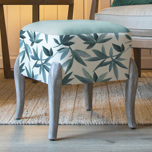Floral Blue Furniture - Ralf Square Footstool Silverwood River Additions