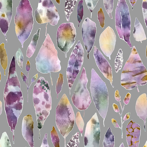 Floral Purple Fabric - Rangi Printed Cotton Fabric (By The Metre) Dahlia Voyage Maison
