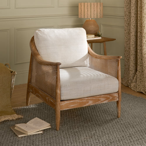 Plain Beige Furniture - Remi Rattan Chair Linen Voyage Maison