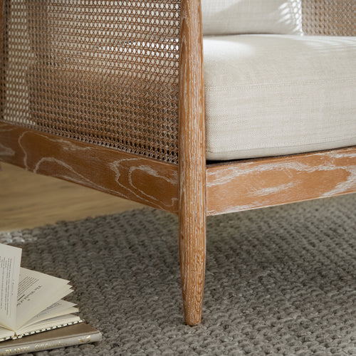 Plain Beige Furniture - Remi Rattan Chair Linen Voyage Maison