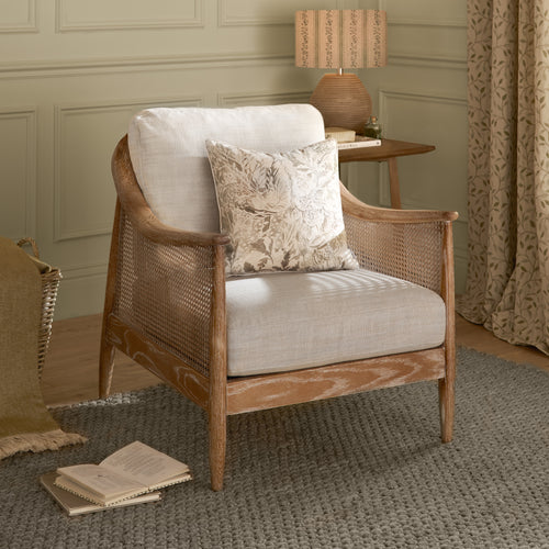 Plain Beige Furniture - Remi Rattan Chair Linen Voyage Maison