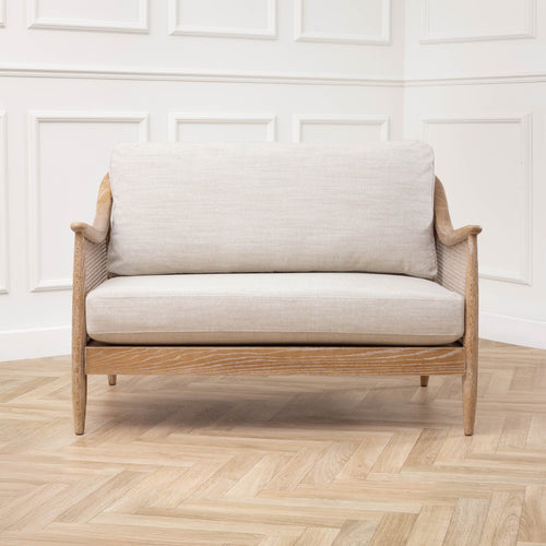 Plain Beige Furniture - Remi 2-Seater Rattan Chair Linen Voyage Maison