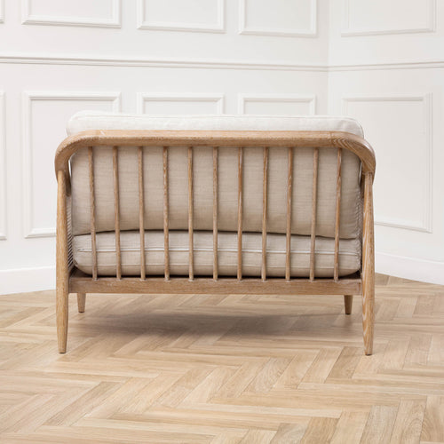 Plain Beige Furniture - Remi 2-Seater Rattan Chair Linen Voyage Maison