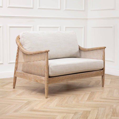 Plain Beige Furniture - Remi 2-Seater Rattan Chair Linen Voyage Maison