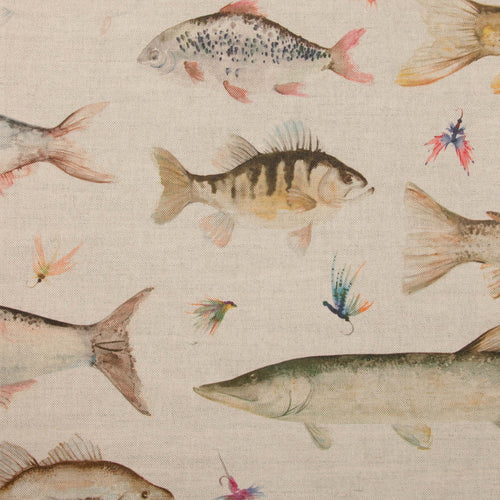 Samples - River Fish Large Printed Fabric Sample Swatch Linen Voyage Maison