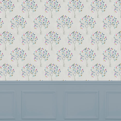 Floral Blue Wallpaper - Rinjani  1.4m Wide Width Wallpaper (By The Metre) Winter Voyage Maison