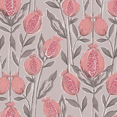 Floral Pink Fabric - Rithani Printed Cotton Fabric (By The Metre) Mauve Voyage Maison