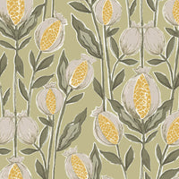  Samples - Rithani Printed Fabric Sample Swatch Pistachio Voyage Maison