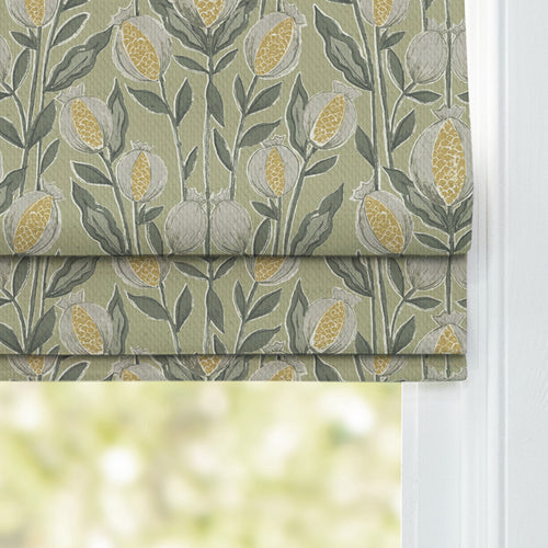 Floral Green M2M - Rithani Printed Cotton Made to Measure Roman Blinds Pistachio Voyage Maison