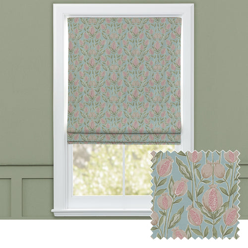 Floral Blue M2M - Rithani Printed Cotton Made to Measure Roman Blinds Robins Egg Voyage Maison