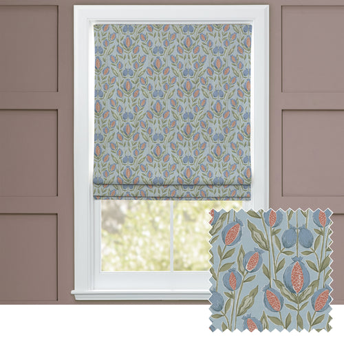Floral Blue M2M - Rithani Printed Cotton Made to Measure Roman Blinds Tide Voyage Maison