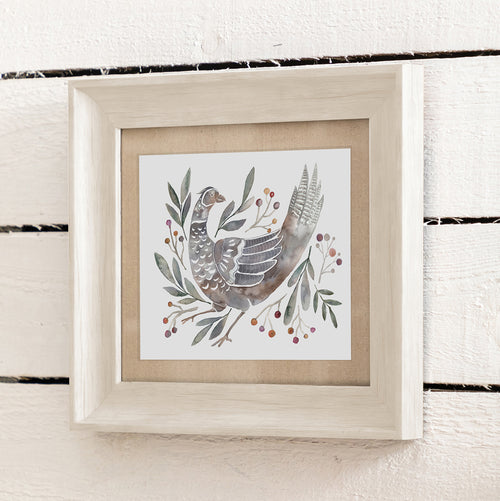 Floral Red Wall Art - Ritsurin Mulberry Framed Print Birch Voyage Maison