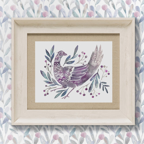 Floral Purple Wall Art - Ritsurin Violet Framed Print Birch Voyage Maison