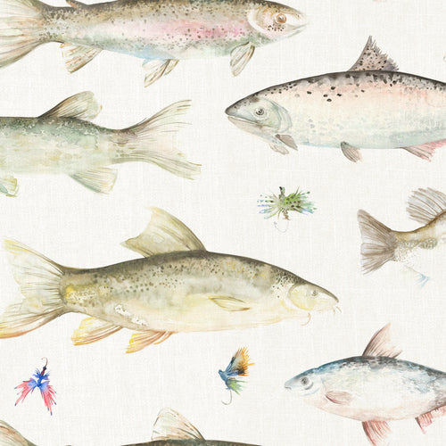  Samples - Riverfish  Wallpaper Sample Cream Voyage Maison