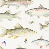  Samples - Riverfish  Wallpaper Sample Cream Voyage Maison