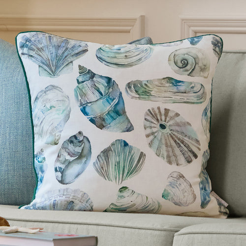 Global Blue Cushions - Rockpool Printed Pipe Feather Filled Cushions Marine Voyage Maison
