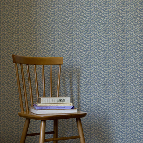 Spotted Blue Wallpaper - Roro  1.4m Wide Width Wallpaper (By The Metre) Bluebell Voyage Maison