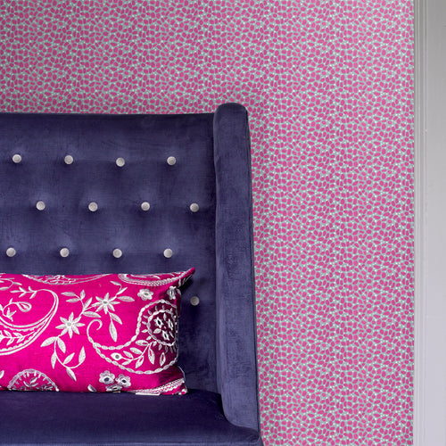 Spotted Pink Wallpaper - Roro  1.4m Wide Width Wallpaper (By The Metre) Lotus Voyage Maison