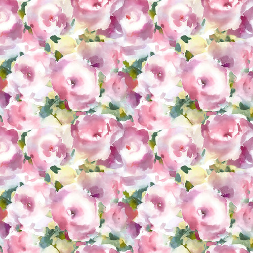Floral Pink Fabric - Rosa Printed Cotton Fabric (By The Metre) Peony Voyage Maison