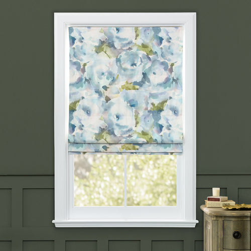 Floral Blue M2M - Rosa Printed Cotton Made to Measure Roman Blinds Duck Egg Voyage Maison