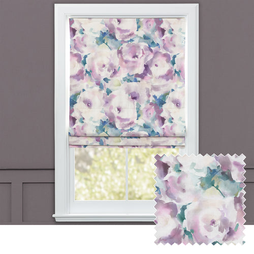 Floral Purple M2M - Rosa Printed Cotton Made to Measure Roman Blinds Orchid Voyage Maison