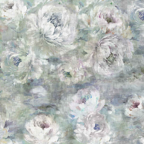 Floral Blue Fabric - Roseum Printed Fabric (By The Metre) Agate Voyage Maison