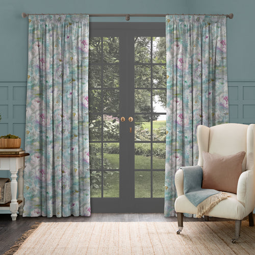 Floral Blue M2M - Roseum Printed Made to Measure Curtains Moonstone Voyage Maison