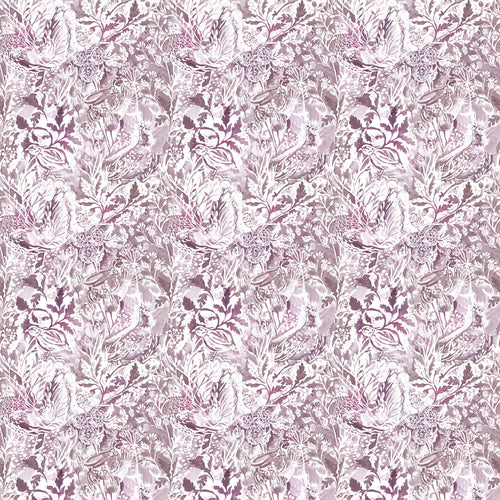 Woodland Purple Fabric - Rothesay Printed Cotton Fabric (By The Metre) Damson Voyage Maison